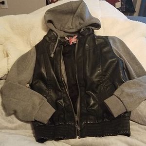 COPY - Vegan leather jacket with hood.